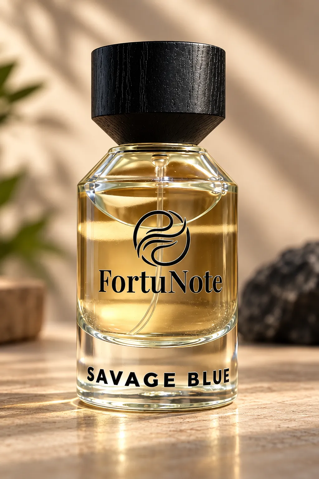 Fortunote Savage Blue — inspired fragrance in an art-deco setting
